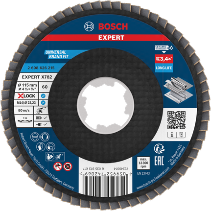 Lamelový kotouč Bosch EXPERT X782 115 mm G60 s X-LOCK.